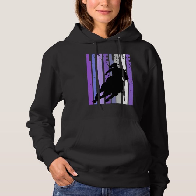 Pull À Capuche Live Love Cowgirl Rodeo Barrel Racing Horse Riding (Devant)