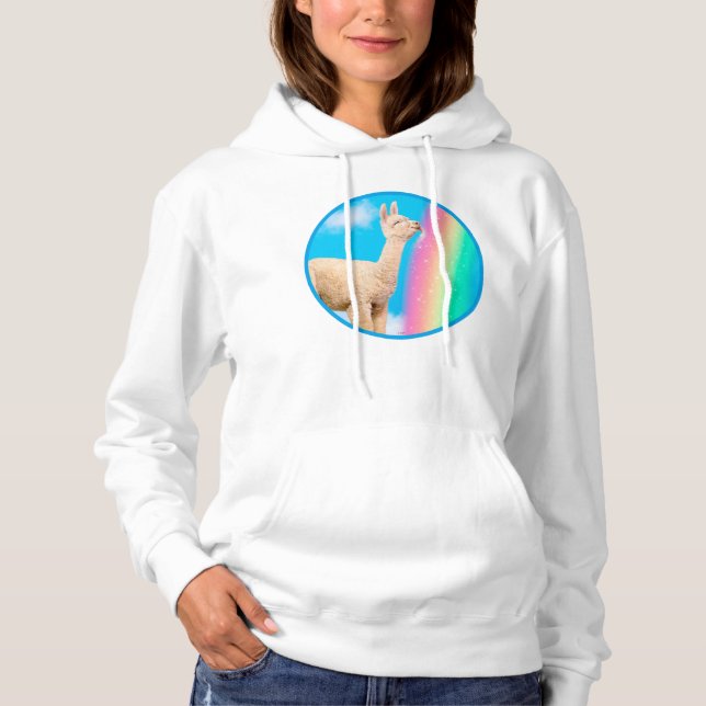 Pull À Capuche Llama Licking Rainbow (Devant)