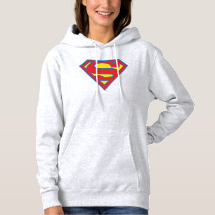 Pull À Capuche Logo classique Supergirl avec fond bleu