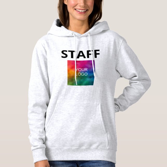 Pull À Capuche Logo des membres du personnel féminin Ash Grey Swe (Devant)