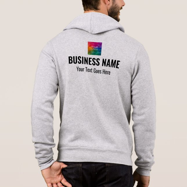 Pull À Capuche Logo double face Modèle Mens Employé Équipe (Dos)