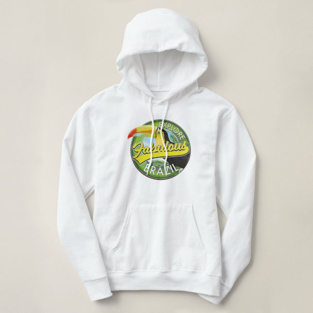 Pull À Capuche Logo Explorez le Brésil Fabuleux (Design devant)