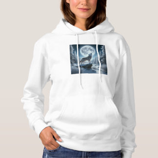 Pull À Capuche Loup hurlant en hiver