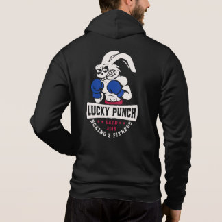Pull À Capuche Lucky Punch Boxe - bannière bleue
