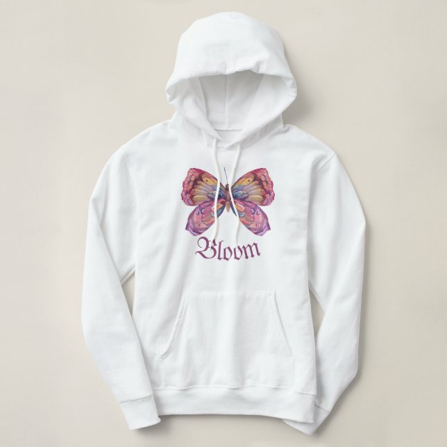 Pull À Capuche Luna Moth, Floral Moth (Design devant)