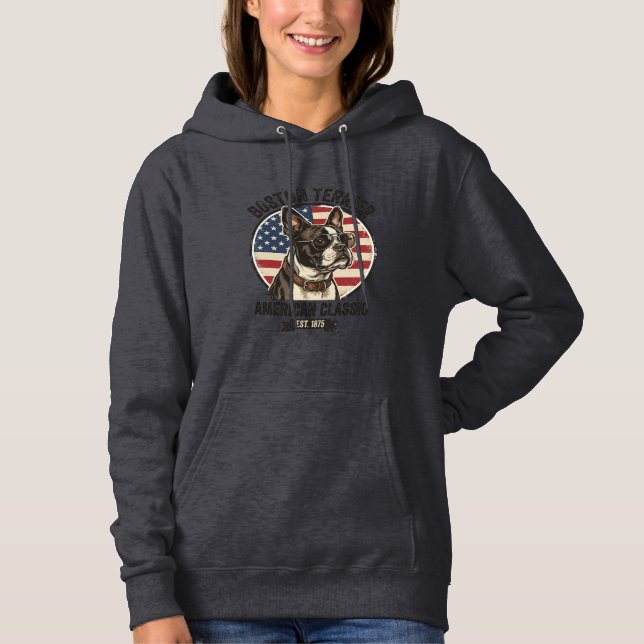 Pull À Capuche Lunettes de soleil drapeau américain classique de  (Devant)