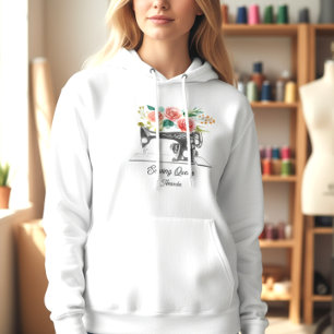 Pull À Capuche Machine à coudre sur mesure Seamstress blanc