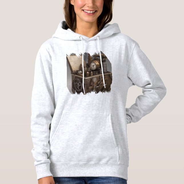Pull À Capuche Machine à temps Steampunk - Vintage coffre au trés (Devant)