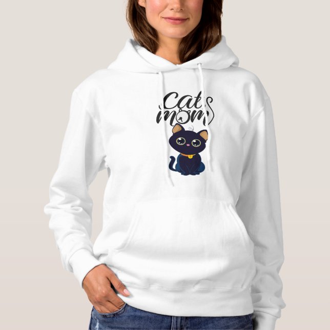 Pull À Capuche Maman de chat (Devant)