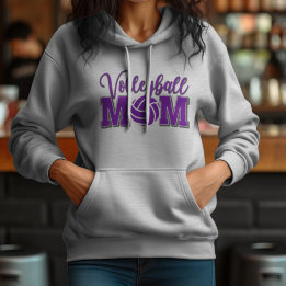 Pull À Capuche Maman de volleyeuse en violet