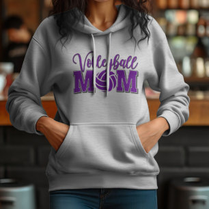 Pull À Capuche Maman de volleyeuse en violet