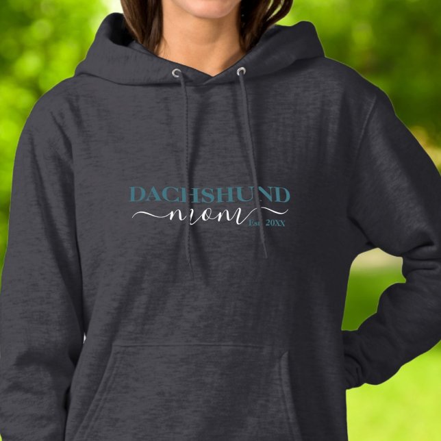 Pull À Capuche Maman Teckel Écriture Universitaire Établie (Créateur téléchargé)