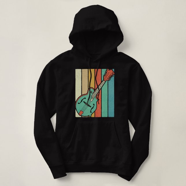 Pull À Capuche Mandolin Lover Player Funky Retro Bluegrass Mandol (Design devant)