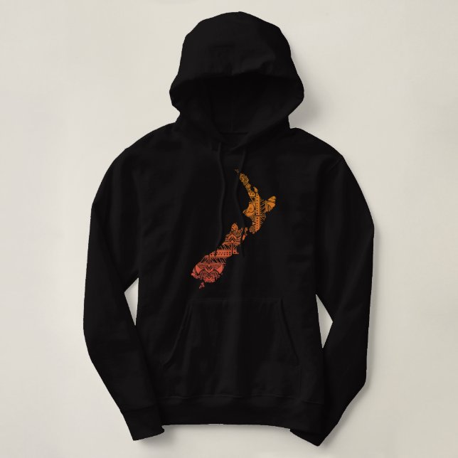 Pull À Capuche Maori Tribal Polynésienne Nouvelle-Zélande Culture (Design devant)