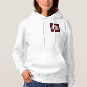Pull À Capuche Marbre brisé abstrait art moderne prune blanche