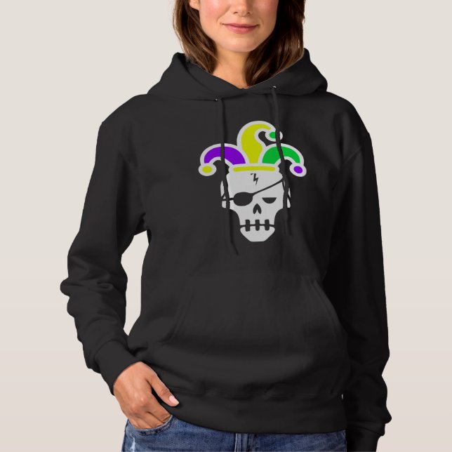 Pull À Capuche Mardi Gras Skull Jester Hat Carnival Mexican Parad (Devant)