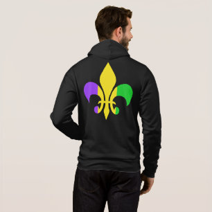 Pull À Capuche Mardi gras vert Yellow Purple Fleur-de-lis
