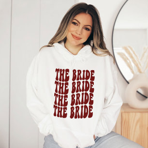 Pull À Capuche Mariée rouge foncé Customisée mariée