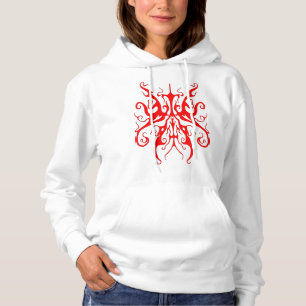 Pull À Capuche Masque Tribal Rouge Élégant Design Abstrait