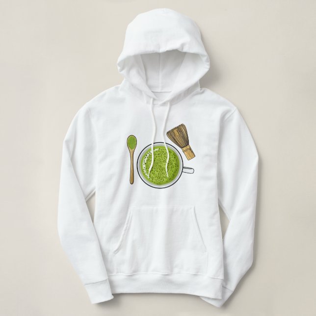 Pull À Capuche Matcha sticker ! Autocollant (Design devant)