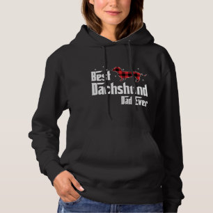 Pull À Capuche Meilleur Dachshund Papa Jamais Rouge Parié Noël Po