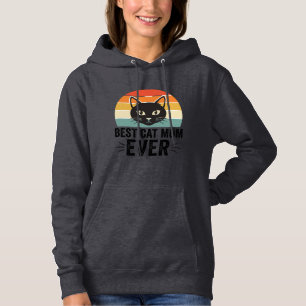 Pull À Capuche Meilleure Maman de Chat Retro Visage de Chat Desig