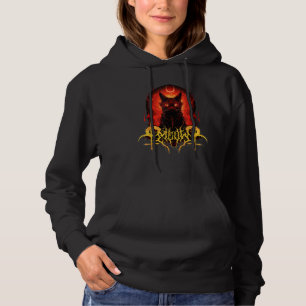Pull À Capuche Meow Satanic Chat Design en métal noir