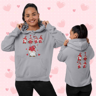 Pull À Capuche Mignonne "Love U" Gnome Letting Saint Valentin