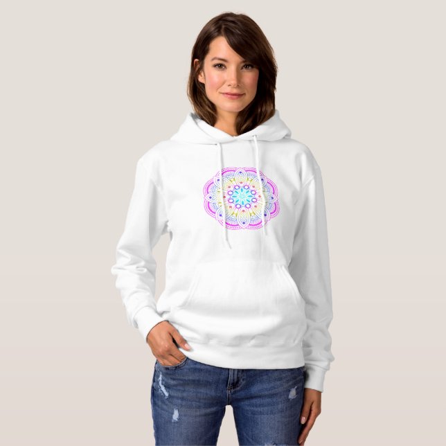 Pull À Capuche Mindfulness Mandala Design femmes (Devant entier)