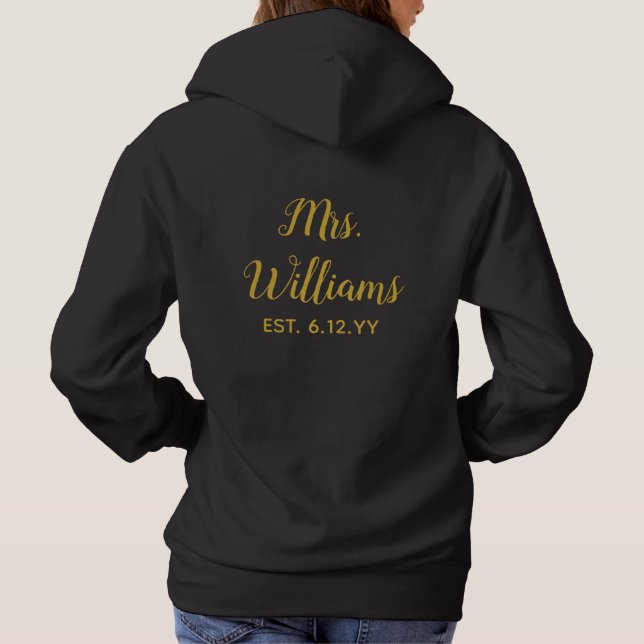 Pull À Capuche Mme personnalisée Est votre date Cadeau pour la ma (Dos)