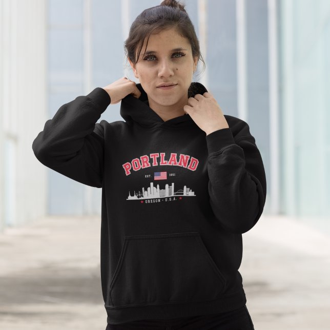 Pull À Capuche Modern Portland Cityscape (Créateur téléchargé)