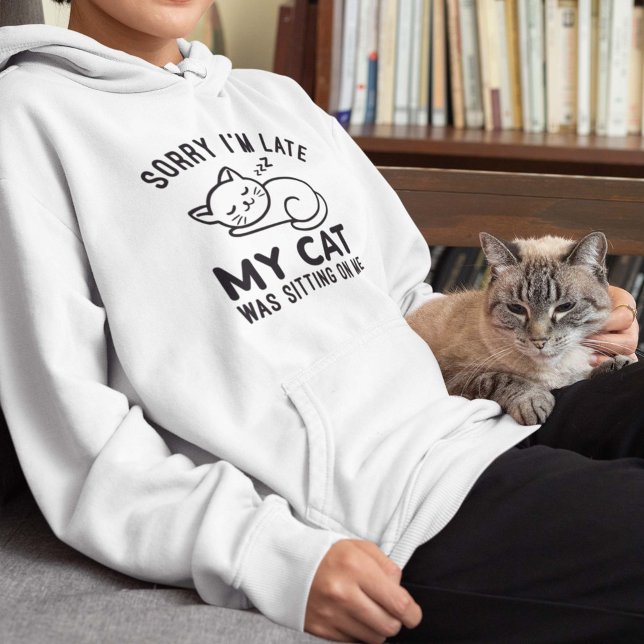 Pull À Capuche Mon Chat Était Assis Sur Moi (cat hoodie)