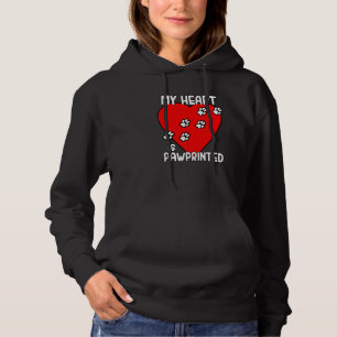 Pull À Capuche Mon Coeur Est Pawprint Meilleur Animal De Compagni