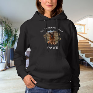 Pull À Capuche Mon thérapeute a pattes chien photo noir