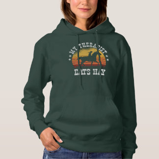 Pull À Capuche Mon Thérapeute Mange Hay Cowgirl Rodeo Barrel Raci
