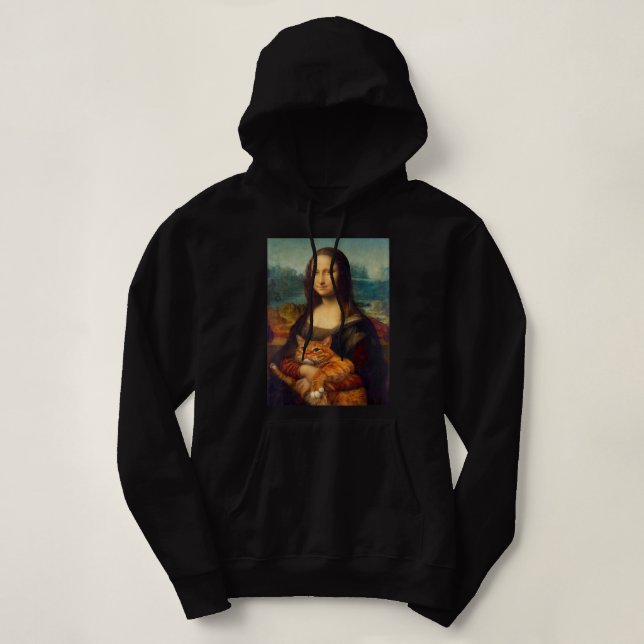 Pull À Capuche Mona Lisa + T-shirt T-shirt Chat (Design devant)