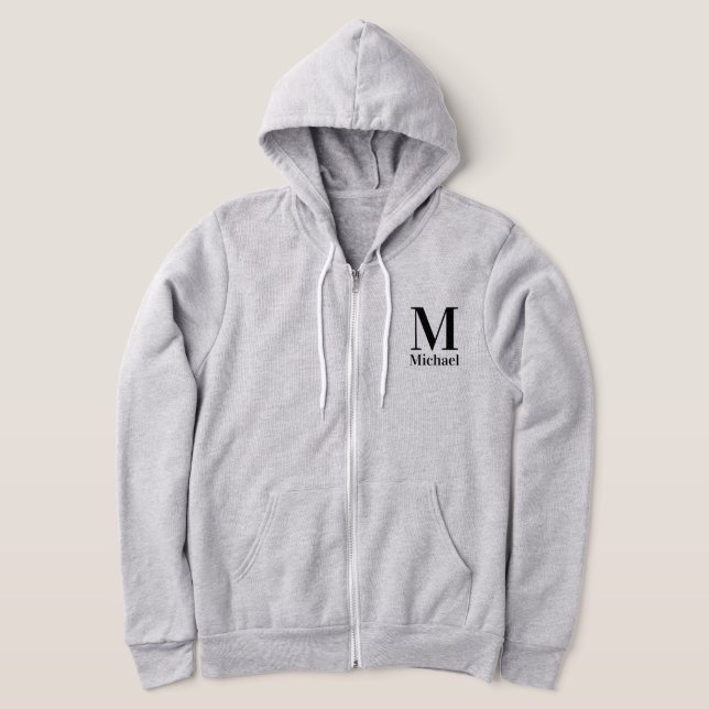 Pull À Capuche Monogramme simple personnalisé (Poser)