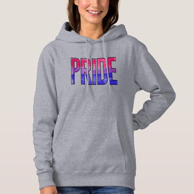Pull À Capuche Mot Bisexuel Fier (Devant)