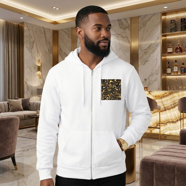 Pull À Capuche Motif Abstrait doré (Créateur téléchargé)