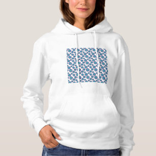 Pull À Capuche Motif de fleurs bleu violet