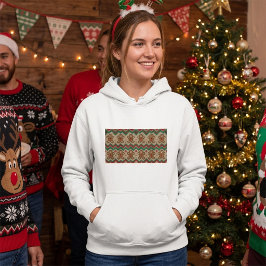 Pull À Capuche Motif de Noël Bonhomme en pain d'épices tricoté