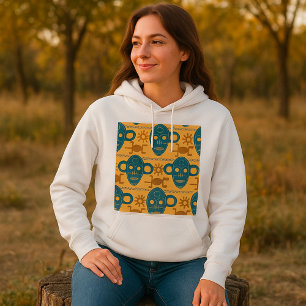 Pull À Capuche Motif de visage ethnique africain Masque tribal
