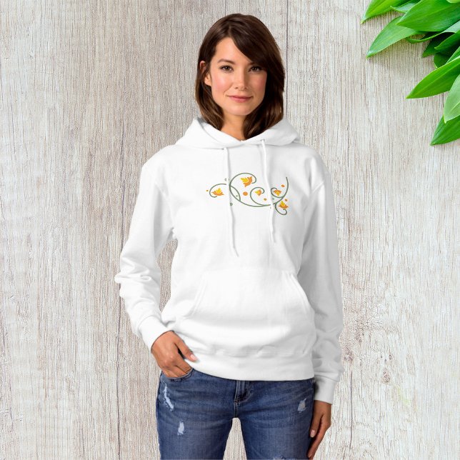 Pull À Capuche Motif floral avec Fleur orange et jaune (Créateur téléchargé)