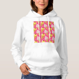 Pull À Capuche Motif rose Kawaii avec crème glacée aux fraises
