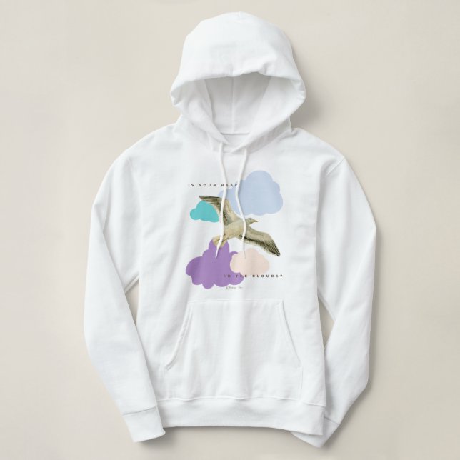Pull À Capuche Mouette dans les nuages (Design devant)