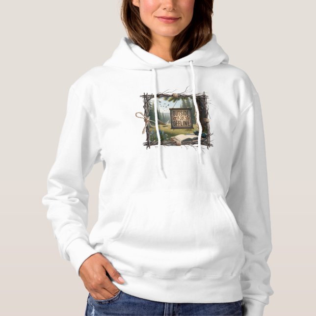 Pull À Capuche Nature Lover Hoodie – Outside Is the New Offline (Devant)