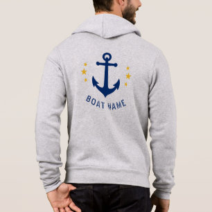 Pull À Capuche Nautical Vintage Ancre Nom du bateau Gold Stars Gr