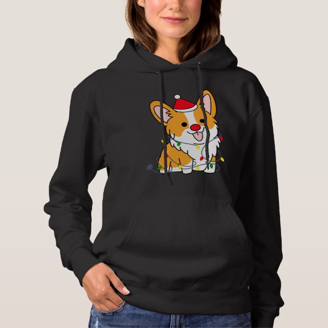 Pull À Capuche Noël adorable Corgi (Devant)