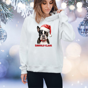 Pull À Capuche Noël du Cute Boston Terrier