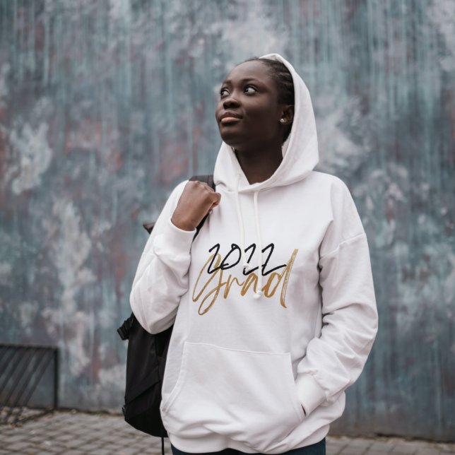 Pull À Capuche Noir Jaune Or Huile Grad Année Personnalisé Chic (Créateur téléchargé)